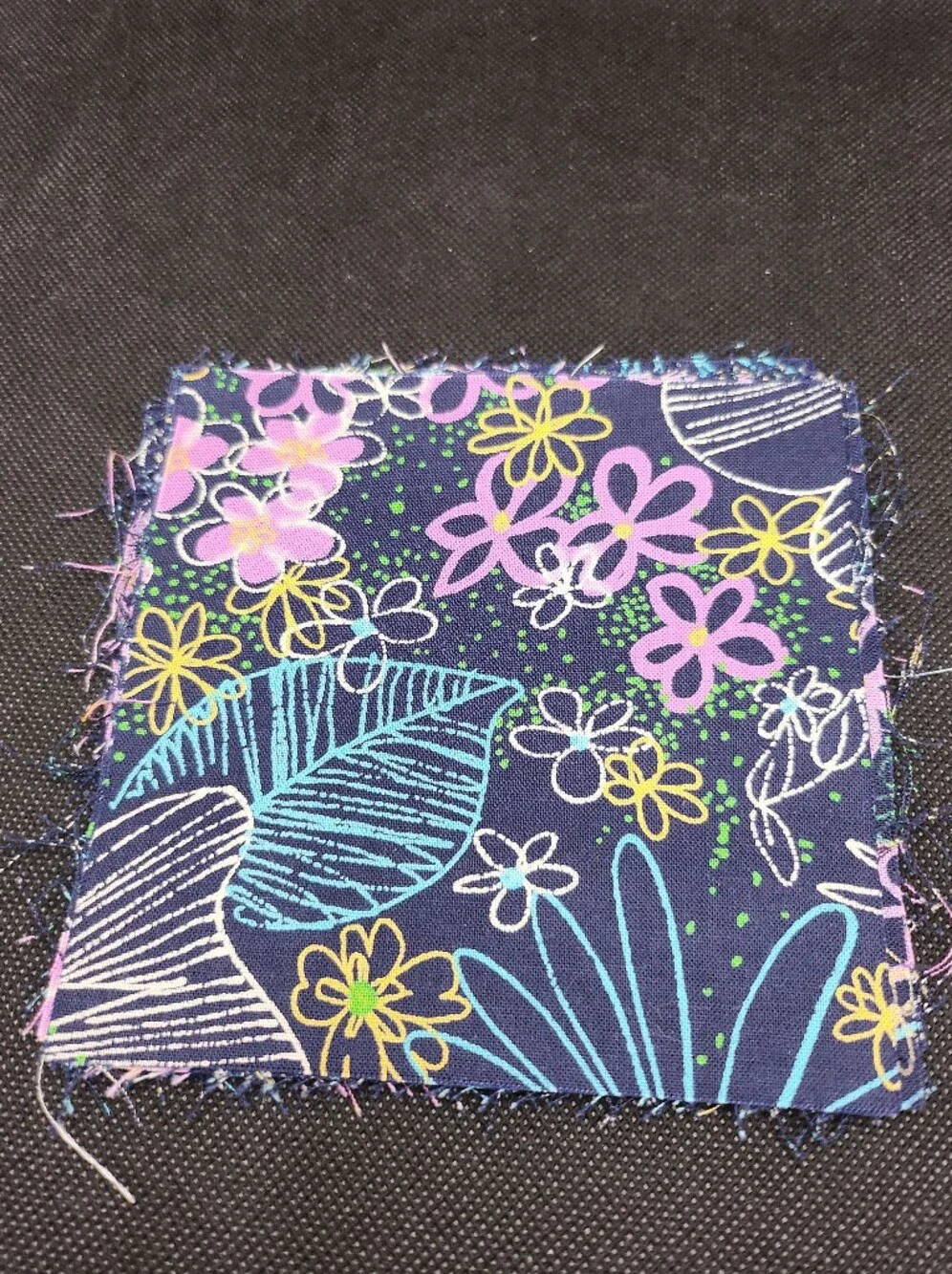 Navy Floral 4.75 Inch 12 Pcs Squares